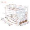 Bunk Bed with Trundle and Stairs, Wood Kids Bunk Beds with Storage Drawers and Guardrail for Teens Adults - 2 of 4