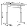 INFURNIC Desks Adjustable Standing Desk with Crank for Easy to Assemble Sturdy and Durable Multi Purpose, White, 39.37"*23.62"*35.43" - 3 of 4