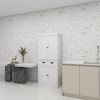 AndMakers White Wood 29.92 in. Pantry Cabinet with Doors and Drawers，Adjustable Shelves - 2 of 4