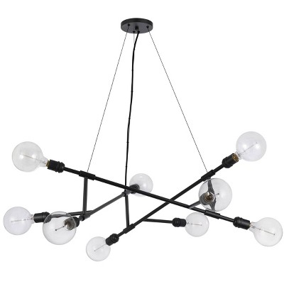 27" 9-light Led Adjustable Iron Urbanna Transitional Modern Chandelier ...