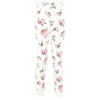 Hudson Baby Infant Girl Thermal Long Underwear 2pc Set, Dusty Rose Floral - 4 of 4