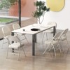 Tangkula Set of 6 Folding Chairs Fabric Upholstered Padded Seat Metal Frame Home Office - 2 of 4