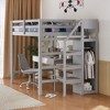 Whisen 93.8''L*57''W Wood Full Size Loft Bed with Built-in Storage Wardrobe and Staircase, Maximized Space - 3 of 4
