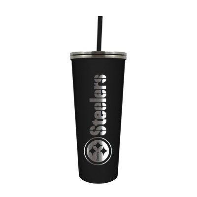 Pittsburgh Steelers 20oz. Stainless Steel Straw Tumbler w/ Cleaning Brush