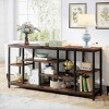 Syemin Console Tables Long Industrial Console Table, 3-Tier Sofa Table Behind Couch, Narrow Entryway Hallway Accent Table, Brown, 70.87"*11.8"*35.4" - 4 of 4