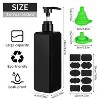 3-Pack 16 oz Black Square Empty Pump Bottles, Shampoo and Conditioner Dispenser Bottles with Silicone Funnel and Labels - 2 of 4