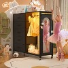 Besiost 45-In Rolling Dresser with Mirror, Closet Organizer with 5 Fabric Drawers and Charging Station - 4 of 4