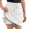 Collections Etc Drawstring Cotton Knit Pull-On Skort with Elastic Waistband - Casual Summer Apparel - 3 of 4