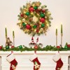 16" Pre-Lit Christmas Wreath with 30 LED Battery Lights, Snow Flocked, for Front Door, Fireplace, Wall, Window, or Outdoor Holiday Decor - 2 of 4