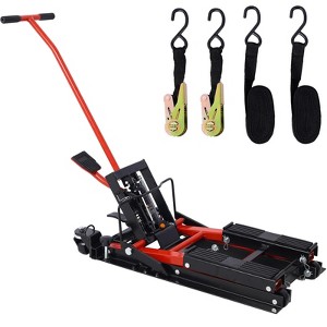 Lift Jack,1500 LBS Capacity ATV Scissor Jack Lift Jack with 4 Wheels and Tie Down, Hydraulic Foot-Operated Hoist for Motorcycle, ATV UTV - 1 of 4