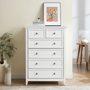 NicBex Farmhouse Bedroom Dresser,White/Black Dressers Made of Sturdy Wood ,Chest of Drawers for Living Room,Dining Room,Hallway,Office - 1 of 4