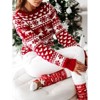 Coolmee Women's Christmas Snowflake Reindeer Knitted Sweater Long Sleeve Crew Neck Heart Animal Print Pullover Knitwear - 2 of 4