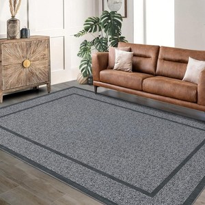 Washable Indoor Area Rug, Ultra Thin Non Slip Stain Resistant Floor Mat, Low Pile Soft Carpet for Living Room Dining Room Bedroom - 1 of 4