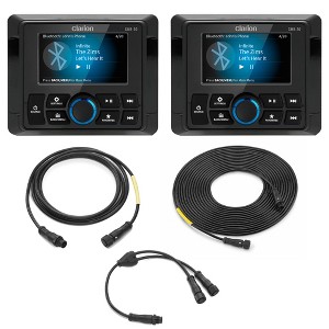 Clarion Two CMR-30 Marine Wired Remote with Full-Color LCD Display w/ CMC-RC-25 25 ft (7.62 m) & CMC-RC-6 6 ft (1.83 m) Remote Extension Cables - 1 of 4