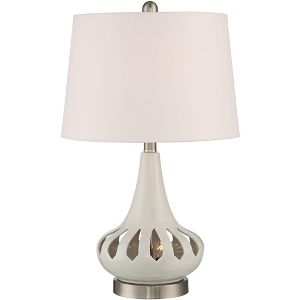 wood table lamp with wood table