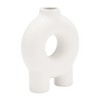 Sagebrook Home 7" Ceramic Vase Contemporary Abstract Donut Cut-Out Vase with Feet Decorative Vase - 2 of 4