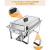 2/4/6-Pack 8QT Chafing Dish Buffet Set. Complete stainless steel warmer includes water pans and fuel holders, ready for party catering - 4 of 4