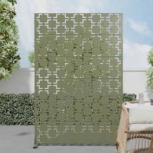 SpassWay 72"H 47"W Outdoor Metal Garden Trellis Privacy Screen Lattice Panel Indoor Room Divider - 1 of 4
