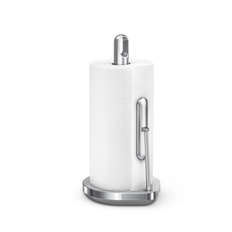 simplehuman Tension Arm Standing Paper Towel Holder, Stainless Steel, 1 of 4