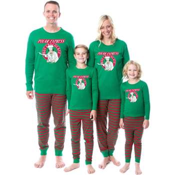 Polar Express Movie Film Hot Chocolate Tight Fit Family Pajama Set (Adult, XL) Green