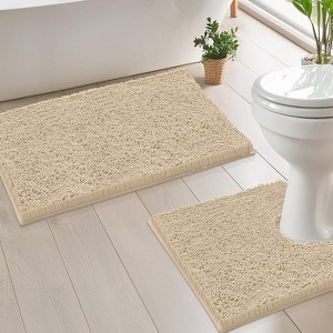 Home Mart Goods Large 2 Piece Set Birch Soft Cozy Plush Chenille Bath Mat Bathroom Rug - 1 of 4