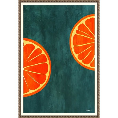 Orange Slices Abstract Canvas Print with Bronze Frame