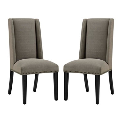 Modway Baron Dining Chair Fabric Set of 2 - Granite