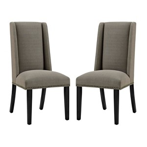 Modway Baron Dining Chair Fabric Set of 2 - Granite - 1 of 4