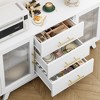 Buffet Cabinet with Storage, 60" Sideboard Cabinet with 2 Fluted Glass Doors and 3 Drawers - 4 of 4