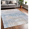Blue and Yellow Abstract Non Skid Area Rug - 2 of 4