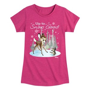 Girls' - Disney - Christmas - Up To Snow Good Fitted Short Sleeve Graphic T-Shirt - 1 of 4
