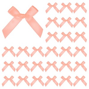 Unique Bargains Polyester Mini Ribbon Bows Craft Satin Ribbon Bow 1.6x1.6 Inch 50 Pcs - 1 of 4