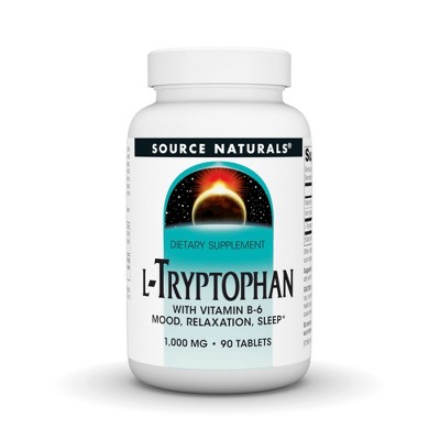 L-Tryptophan with Vitamin B-6 1000 mg by Source Naturals, Inc.  -  90 Tablet