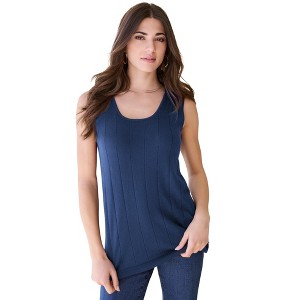 Roaman's Fine Gauge Drop Needle Tank Top - 1 of 2