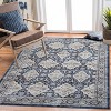 8x10 Machine Washable Vintage Area Rug, Non-Slip Low-Pile Foldable Carpet, Stain-Resistant Soft Floor Cover for Bedroom, Living Room, Kids, Blue - 2 of 4