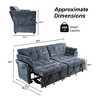 89.8 in Wide Straight Arm Fabric Rectangle Reclining Sectional Sofa - 3 of 4