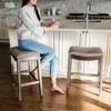 Maven Lane Adrien Upholstered Backless Saddle Kitchen Stool, Set of 2 - 3 of 4