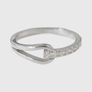 Anna-Kaci Women's Buckle Statement Ring with Cubic Zirconia - Twisted Band Sparkle Ring for Daily & Dressy Styling - 1 of 4