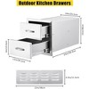 14x23x15 inch Double Drawer Outdoor Kitchen BBQ Island Stainless Steel With Vent - image 2 of 4