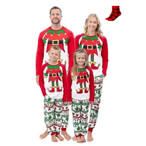 PATPAT Family Christmas Pjs Matching Sets Holiday Jammies Sleepwear Christmas Pajamas for Family Xmas Outfits with Socks - 1 of 4