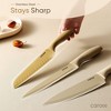 CAROTE 12 Pieces Kitchen Knife Set, Stainless Steel Knife Set With Nonstick Creamic Coating,Dishwasher Safe with 6 Blade Guards, Rustproof, Brown - 3 of 4