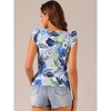 Allegra K Women's Tropical Floral Printed Square Neck Ruffle Sleeve Tank Top - 4 of 4