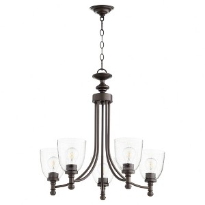 Quorum Lighting Rossington 5-Light Chandelier, Oiled Bronze Finish, Clear/Seeded Glass - 1 of 1