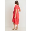 Hello Miz Women's Hi-Low Short Sleeve V Neck Maternity Wrap Dress with Belt - 3 of 4