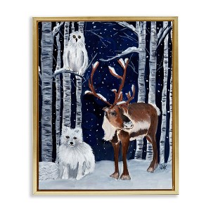 Stupell Industries Creatures Of The North Floating Frame Canvas Art - 1 of 4