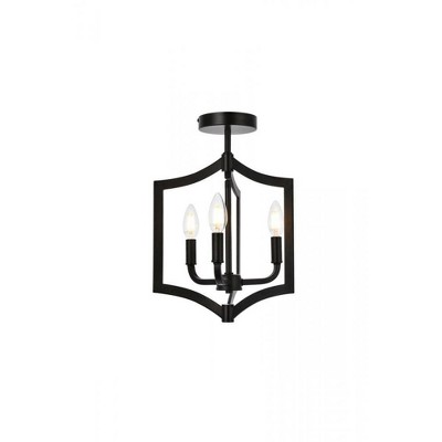 Elegant Lighting Kiera 3 lights flush mount in black