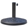 Outsunny 17" 26 lbs Round Resin Umbrella Base Stand Market Parasol Holder with Beautiful Decorative Pattern for Φ1.5" Φ1.89" Pole for Backyard Bronze - 4 of 4