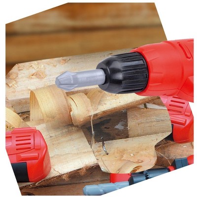 Red Plastic Mini Toy Drill Set with Interchangeable Bits
