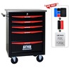 HANPURE 5-Drawer Rolling Tool Cart with Wheels, Metal Storage for Garage/Workshop, Stainless Steel Top - Black & Red - 3 of 4