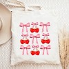 City Creek Prints Cherry Coquette Bow Chart Canvas Tote Bag - 15x16 - Natural - 2 of 2
